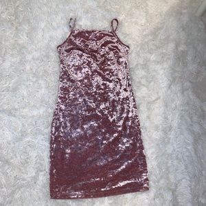 Mauve crushed velour bodycon dress